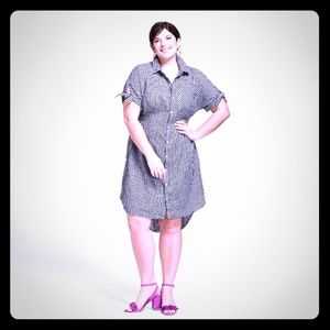 Ava&Viv Gingham short sleeve shirt dress